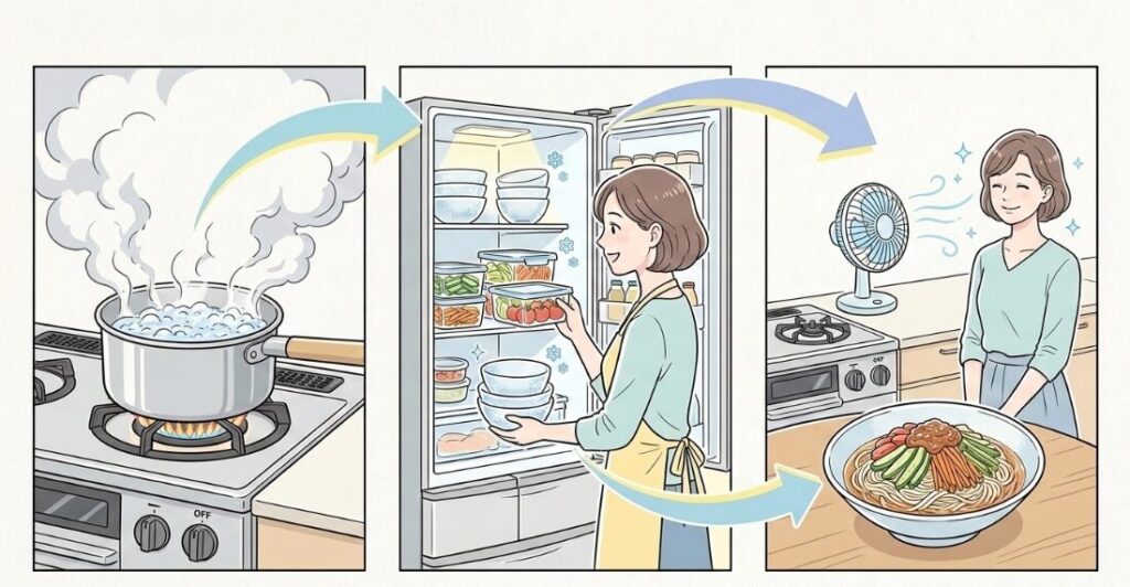 夏のランチを楽にする効率的な調理手順