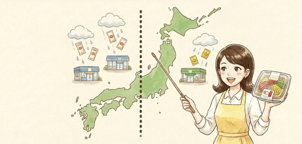 コンビニの付属調味料に見るエリアの境界線
