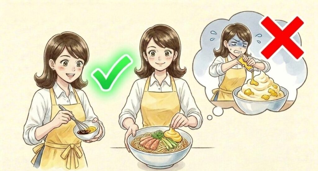 からしを加えてピリ辛に仕上げるコツ