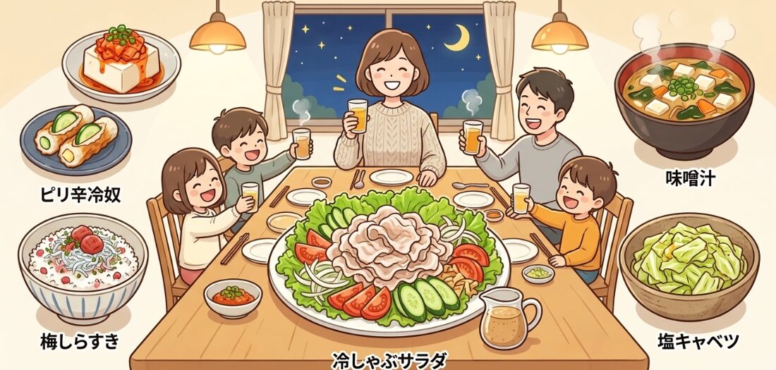 冷しゃぶサラダの献立