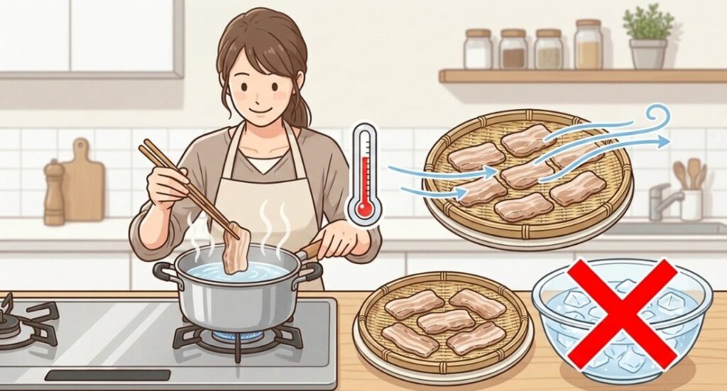 豚バラ肉の脂身を落としてヘルシーにするコツ
