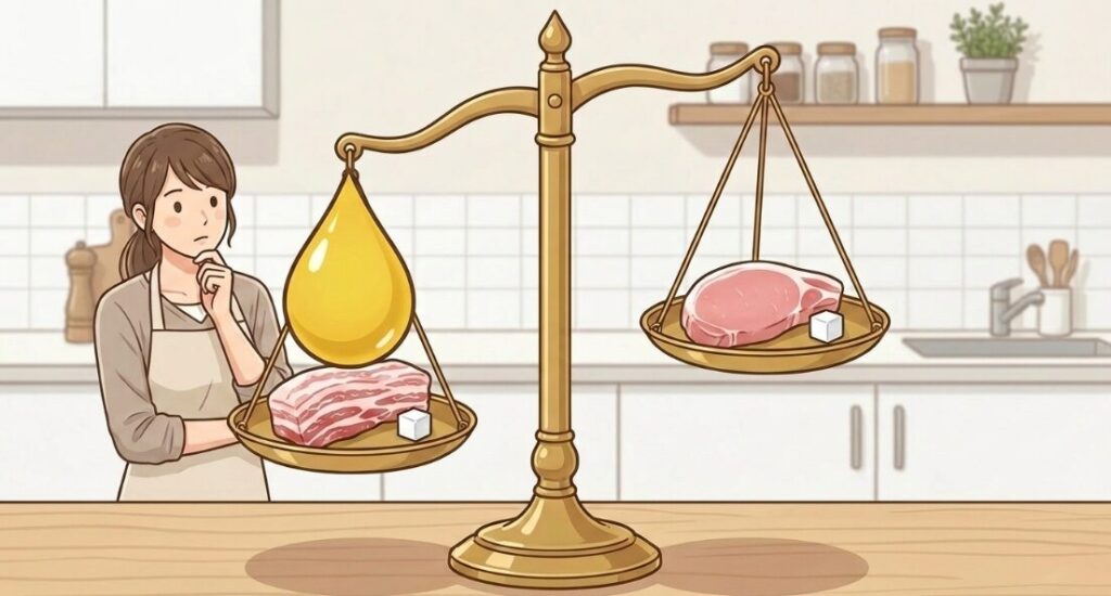 豚ロース肉とバラ肉の糖質の違いを比較