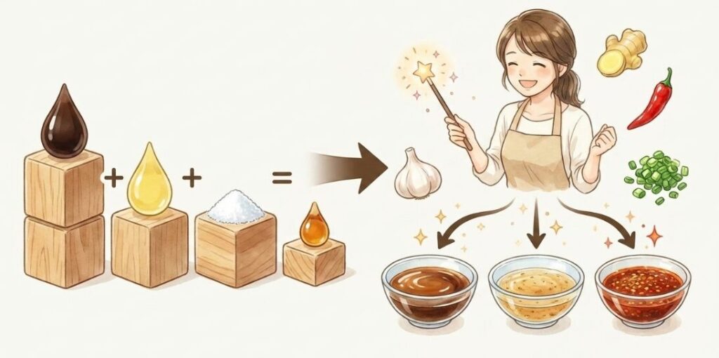 黄金比率で覚える簡単手作りタレのバリエーション