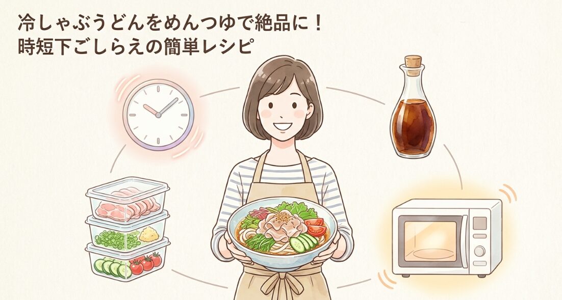 冷しゃぶうどんをめんつゆ