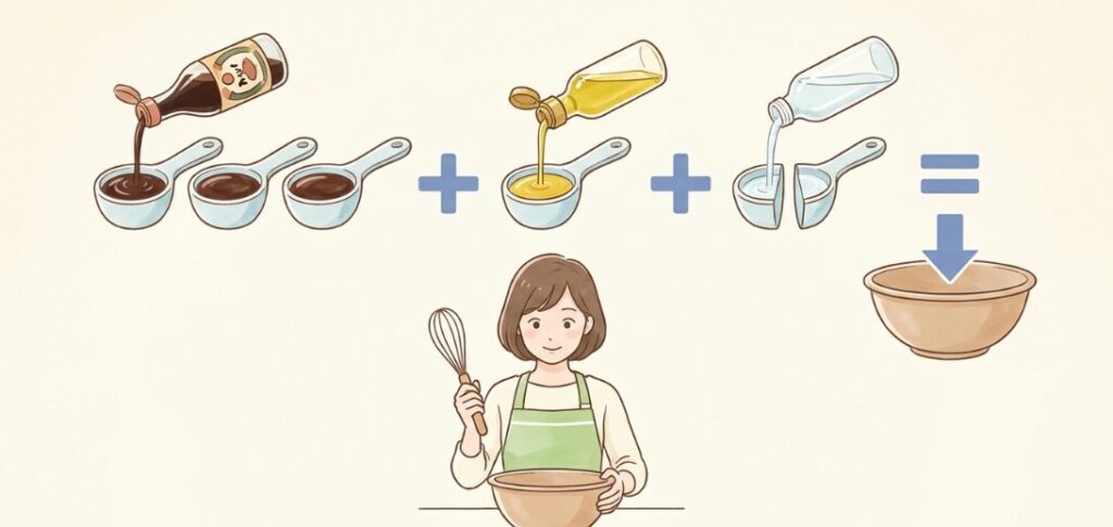 黄金比で作る美味しいタレの割合