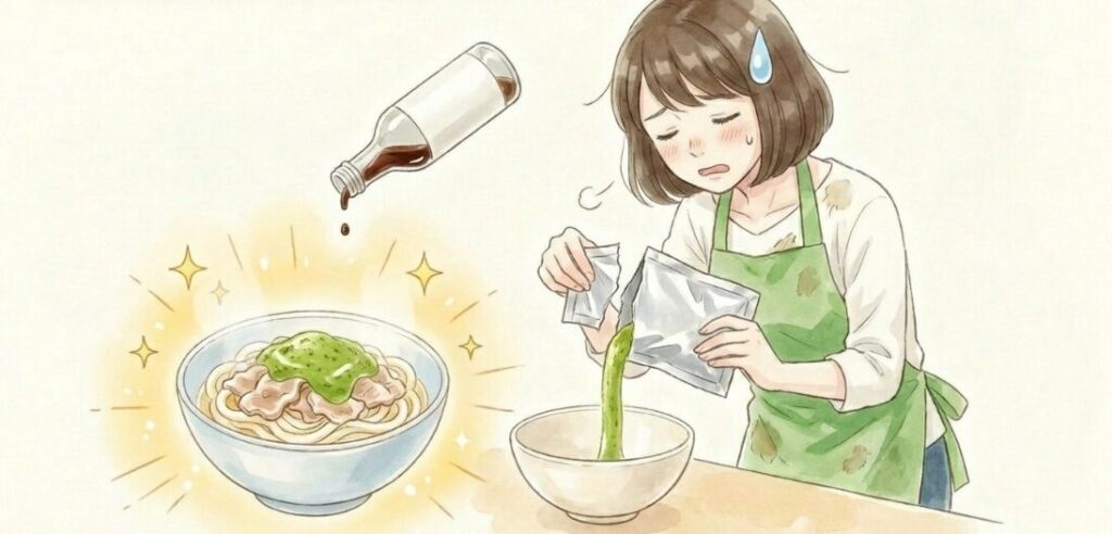 市販のパスタソースを組み合わせる技