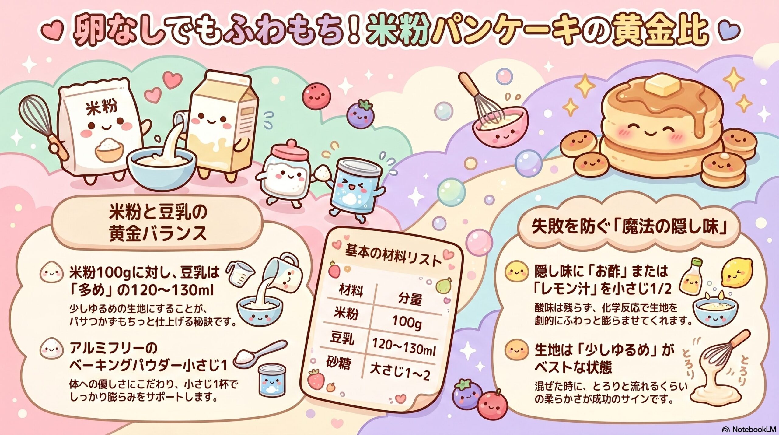 米粉と豆乳で作るパンケーキを卵なしふわもち朝食の秘密