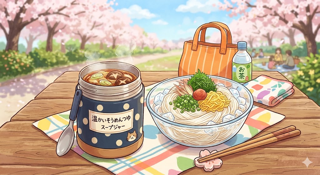 そうめん弁当がくっつかない