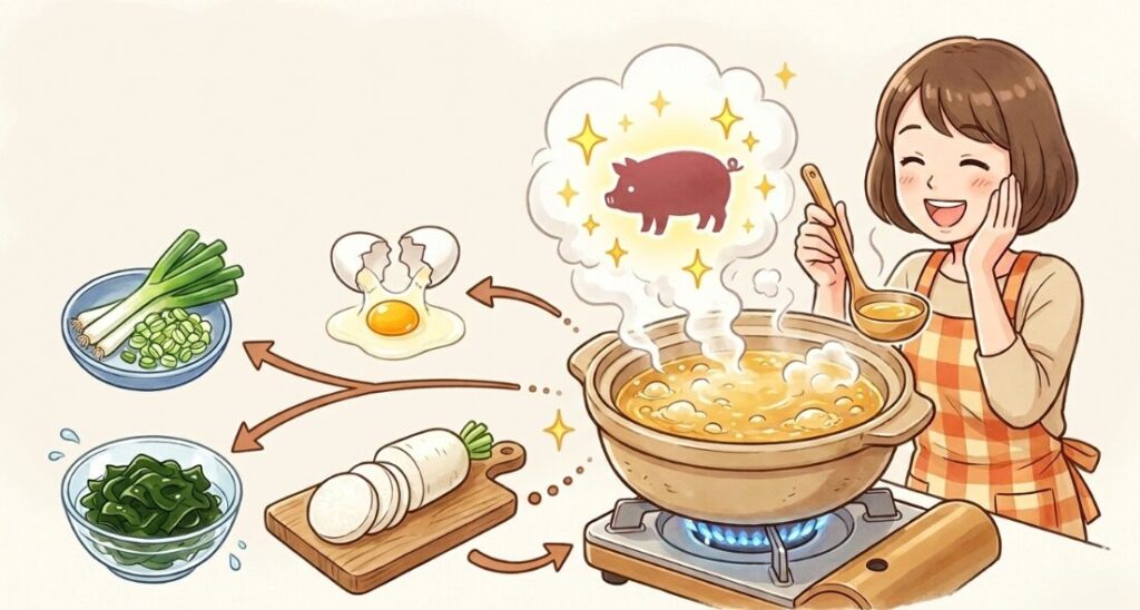 冷しゃぶの茹で汁を美味しく活用するおすすめスープ