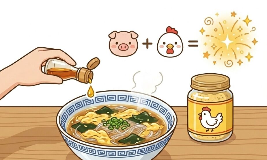 鶏ガラスープの素で中華風にアレンジ