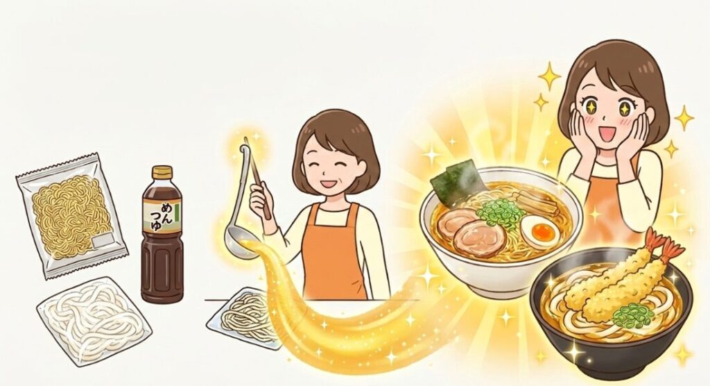 うどんやラーメンの出汁に代用するアイデア