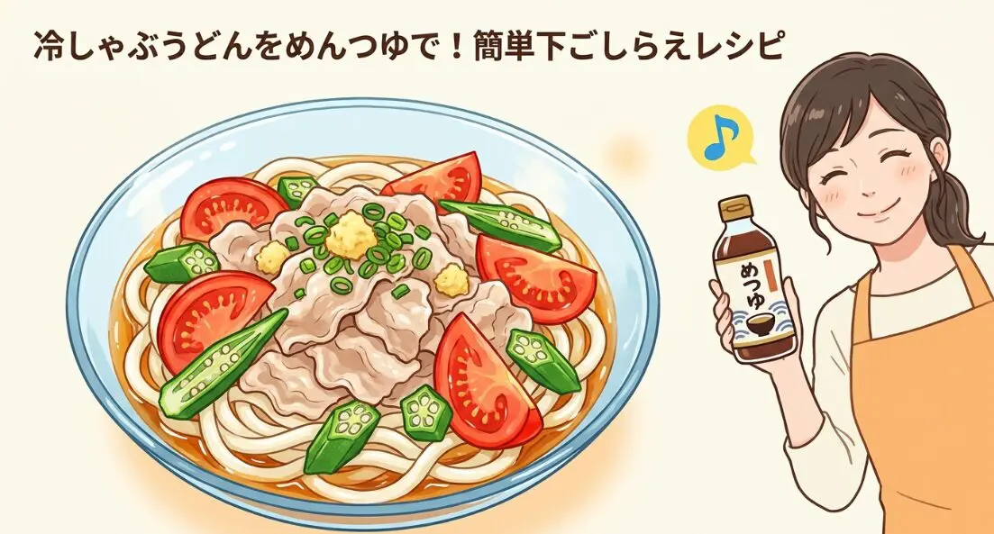 冷しゃぶうどんをめんつゆ