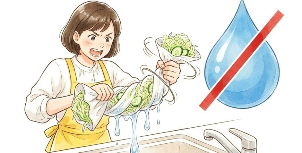 水分を徹底的に切る野菜の下ごしらえ