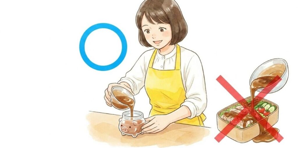タレを別容器にする汁気対策の基本