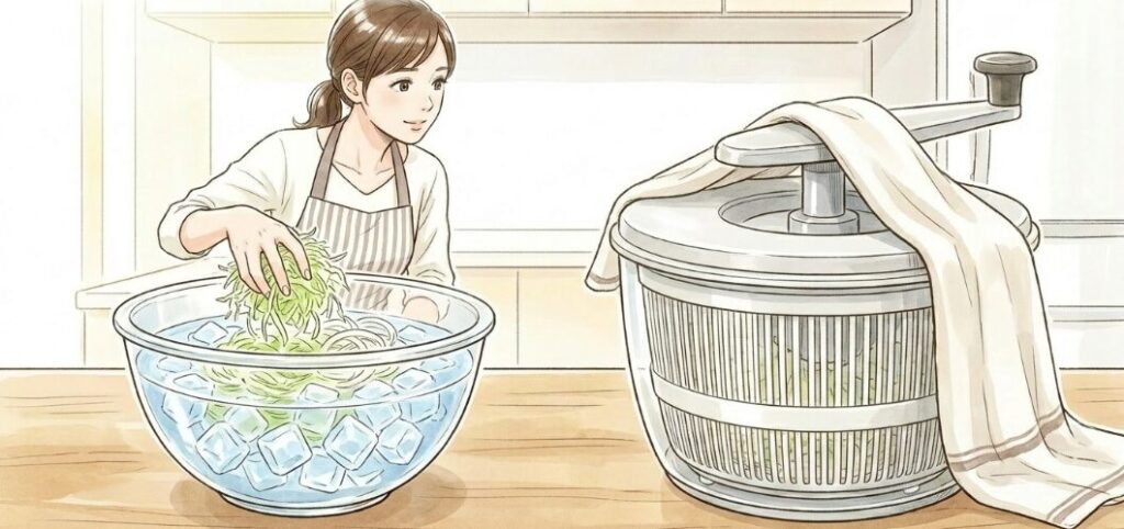 野菜をシャキッとさせる下ごしらえ