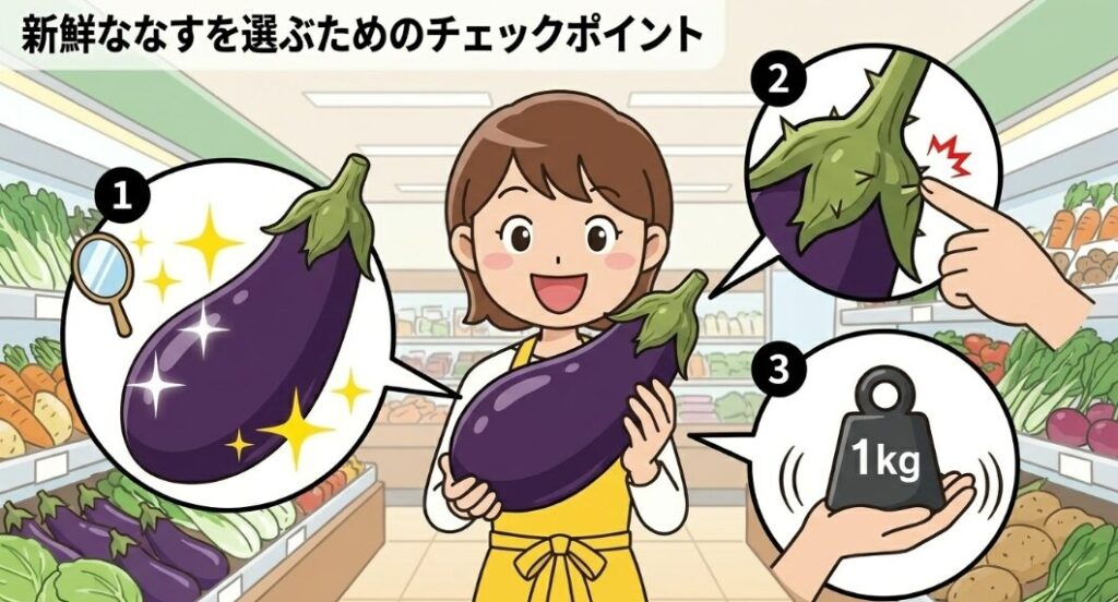 新鮮ななすを選ぶためのチェックポイント