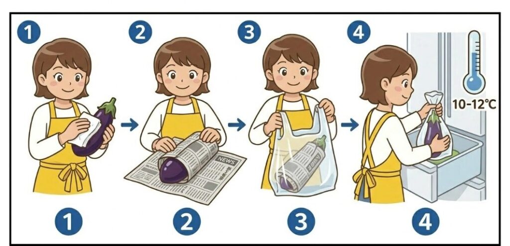 なすの鮮度をキープする正しい保存方法