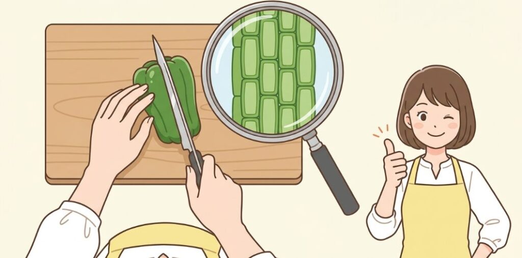 苦味を抑える正しい切り方のコツ