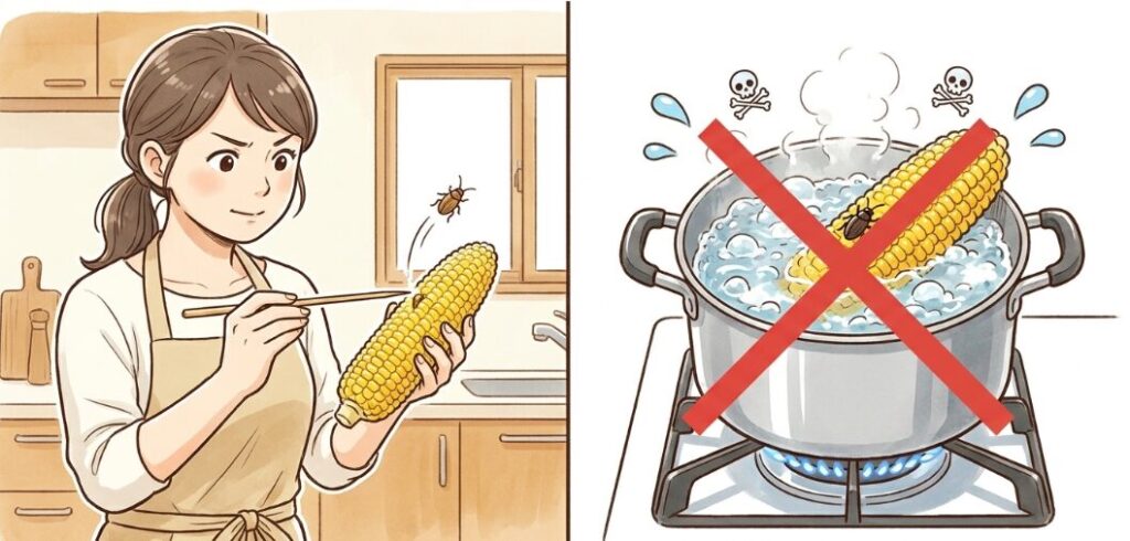 加熱前に虫を完全に取り除く方法
