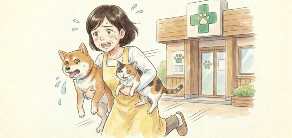 犬や猫が誤って食べた場合の対応