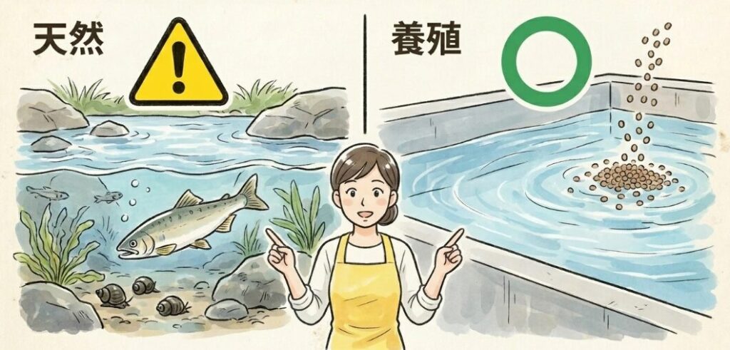 天然ものと養殖ものの危険性の違い