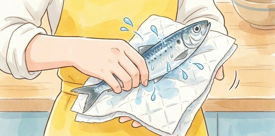いわしを丸ごと冷凍する際の下ごしらえ