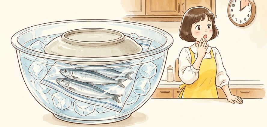 急ぎのときに便利な氷水での解凍方法