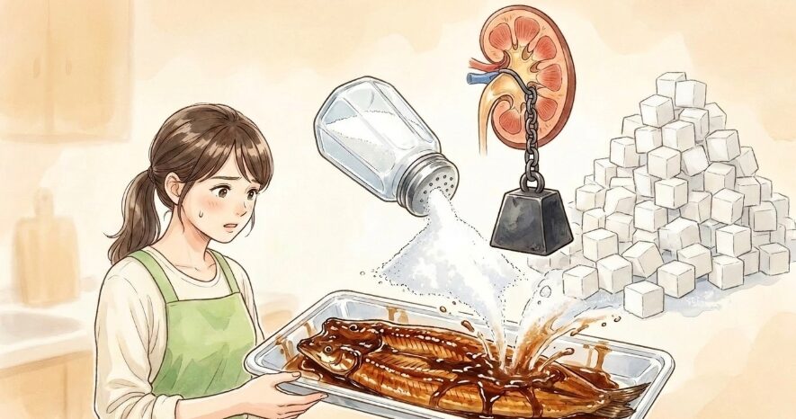 市販の蒲焼きを与える際の塩分と糖分のリスク