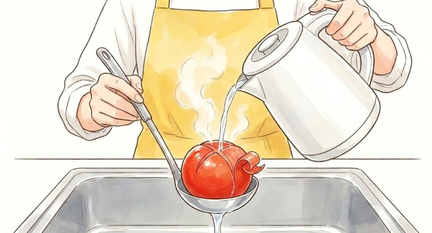 湯むきが劇的にラクになる下ごしらえ