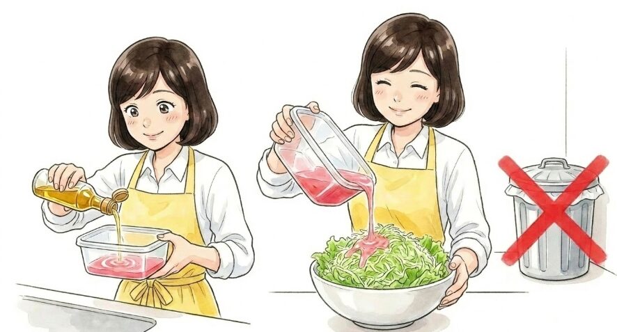 残った液をドレッシングにリメイク
