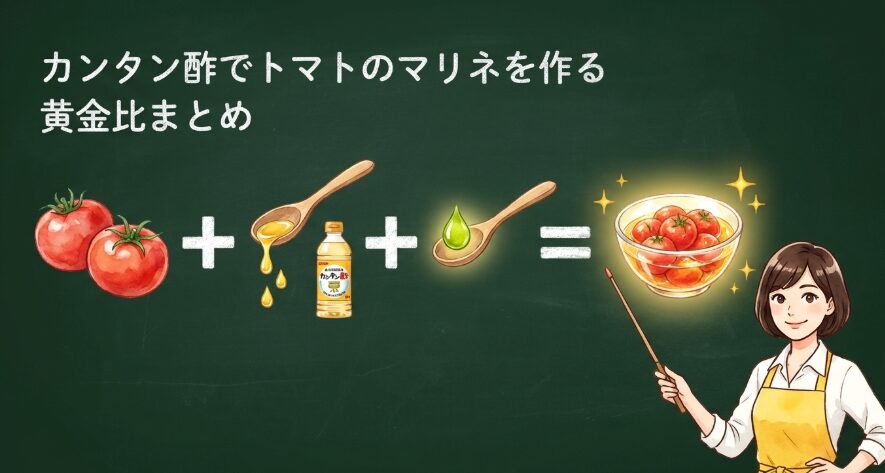 カンタン酢でトマトのマリネを作る黄金比まとめ