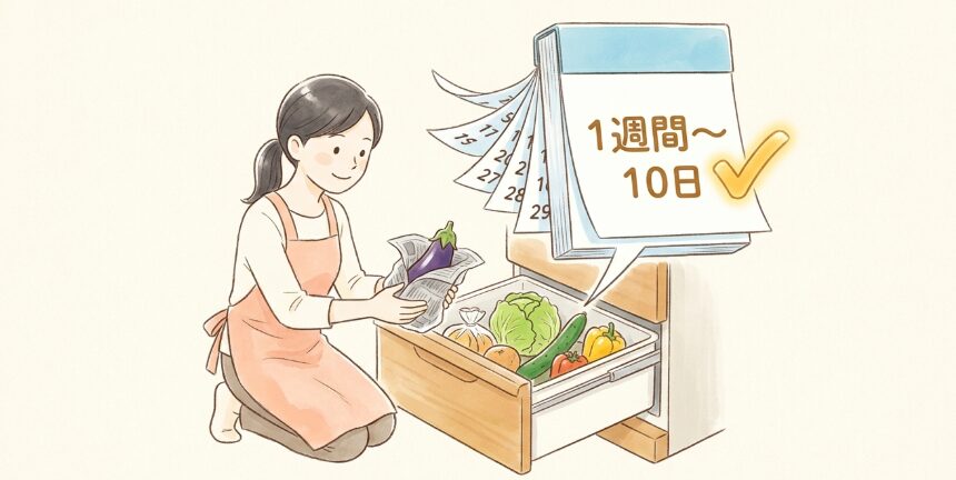 生のなすを冷蔵保存したときの保存期間