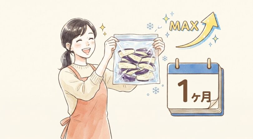 なすを冷凍保存したときの賞味期限
