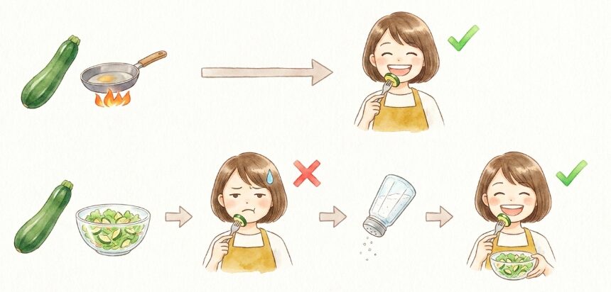 ズッキーニにアク抜きが必要なケース