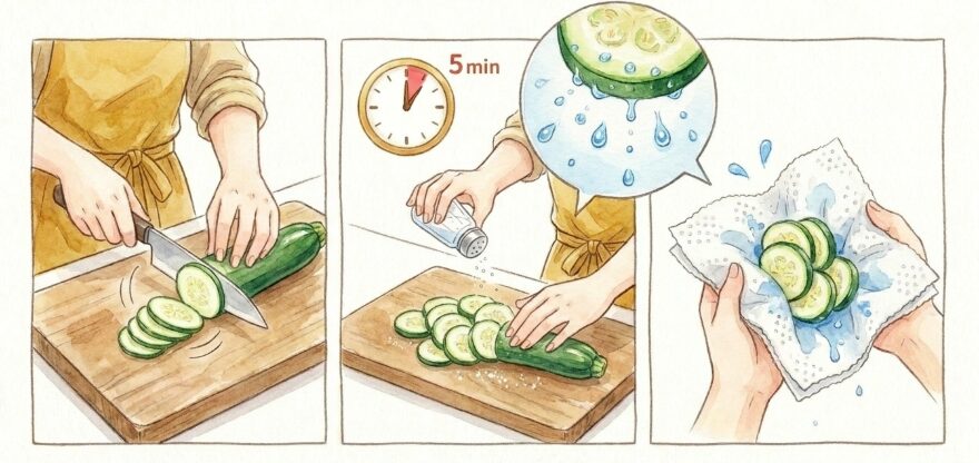 生食でサラダにする際の下ごしらえ