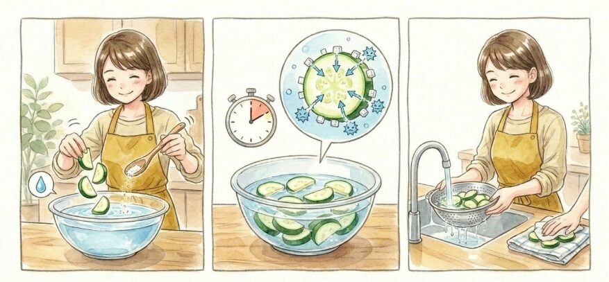 塩水につける基本のアク抜き手順