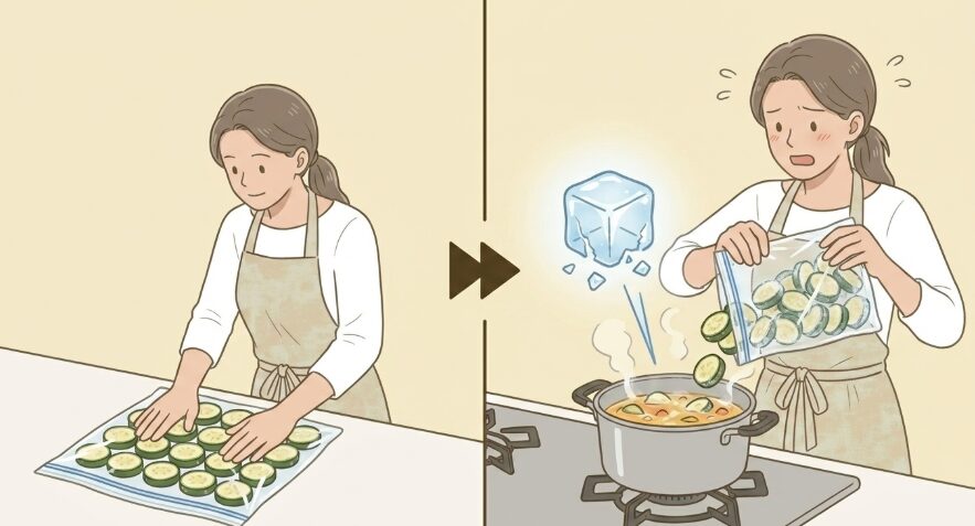 忙しい朝でも簡単！ズッキーニの時短冷凍術