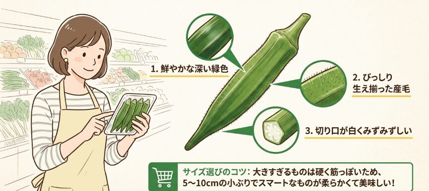 新鮮なオクラを選ぶための見分け方