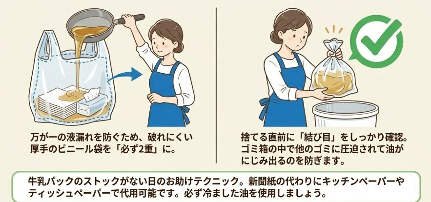 ビニール袋とキッチンペーパーで代用する手順