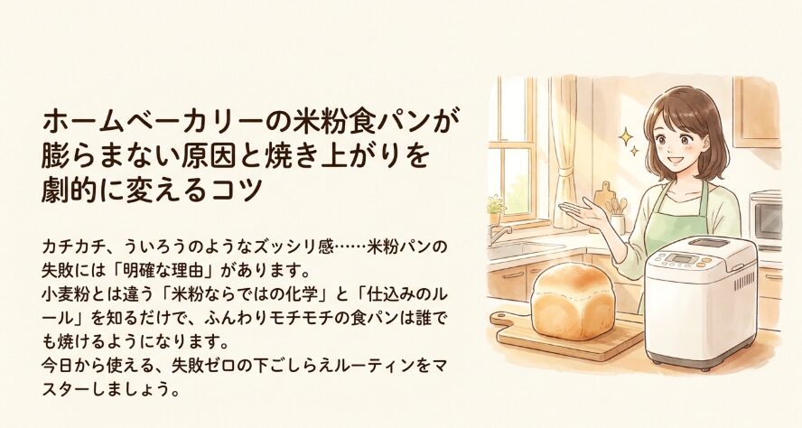 ホームベーカリーの米粉食パンが膨らまない