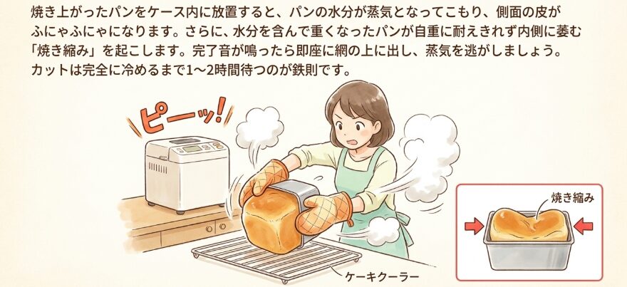焼き上がったらすぐに型から出す理由