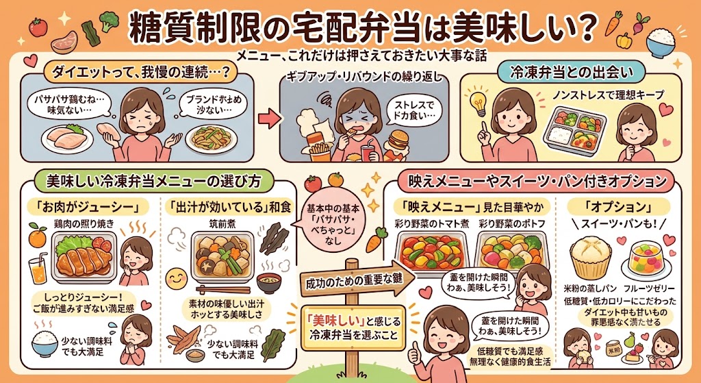 糖質制限の宅配弁当は美味しい？メニュー、これだけは押さえておきたい大事な話