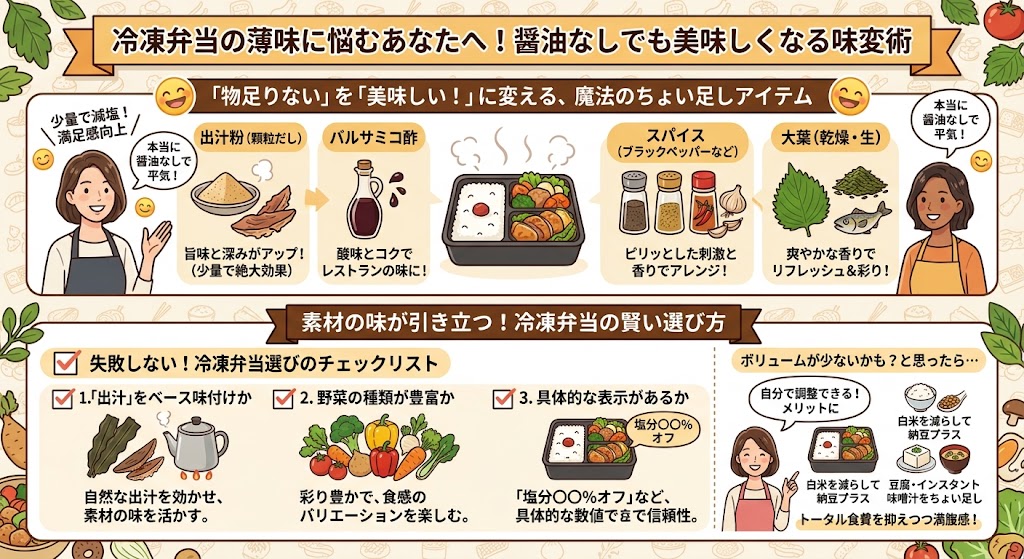 冷凍弁当の薄味に悩むあなたへ！