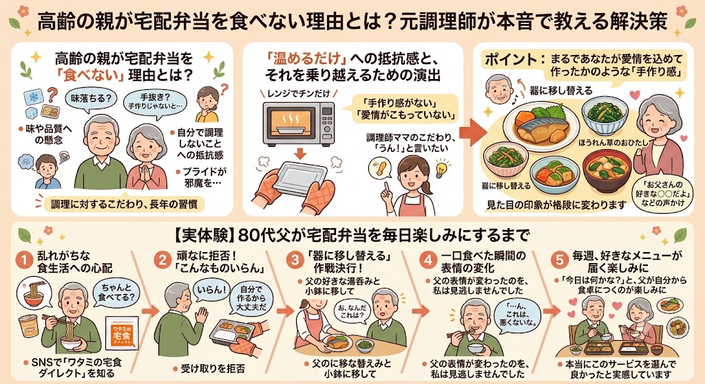 高齢の親が宅配弁当を食べない理由とは？