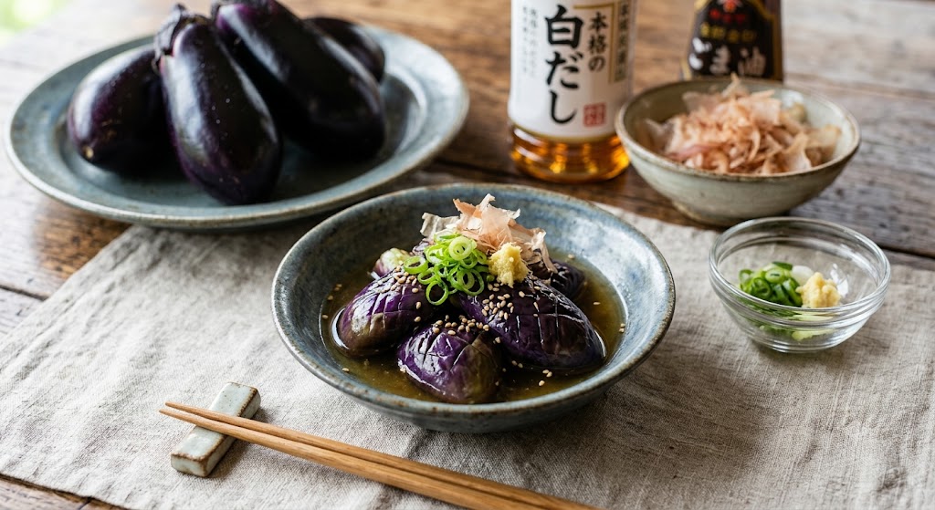 低カロリーでヘルシーななすの白だしレンジ煮