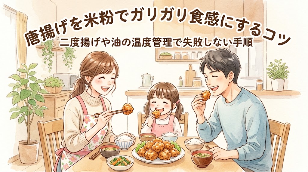 唐揚げを米粉でガリガリ食感にするコツ