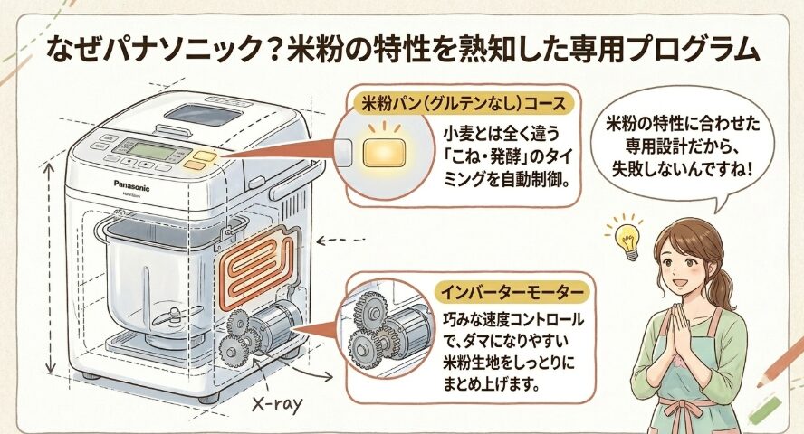パナソニックの機種選びと米粉コースの特徴