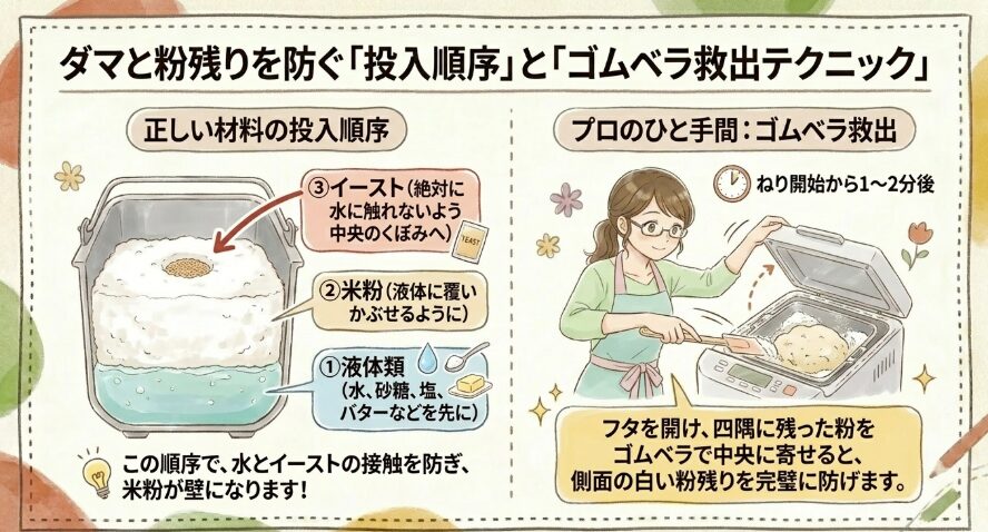 材料を投入する順番とダマを防ぐ下ごしらえ