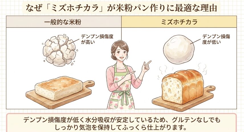 ミズホチカラが米粉パン作りに最適な理由