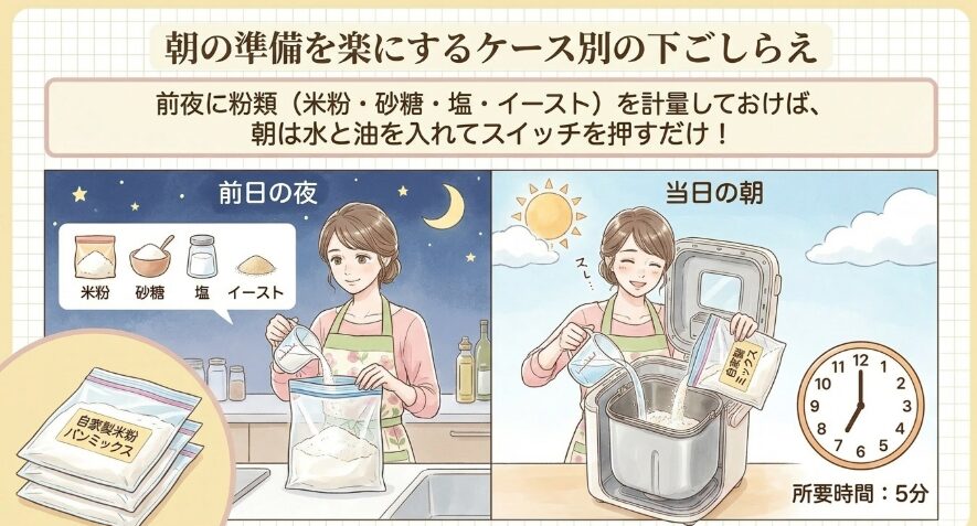 朝の準備を楽にするケース別の下ごしらえ